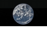 GIF影像顯示月球的背面掠過地球