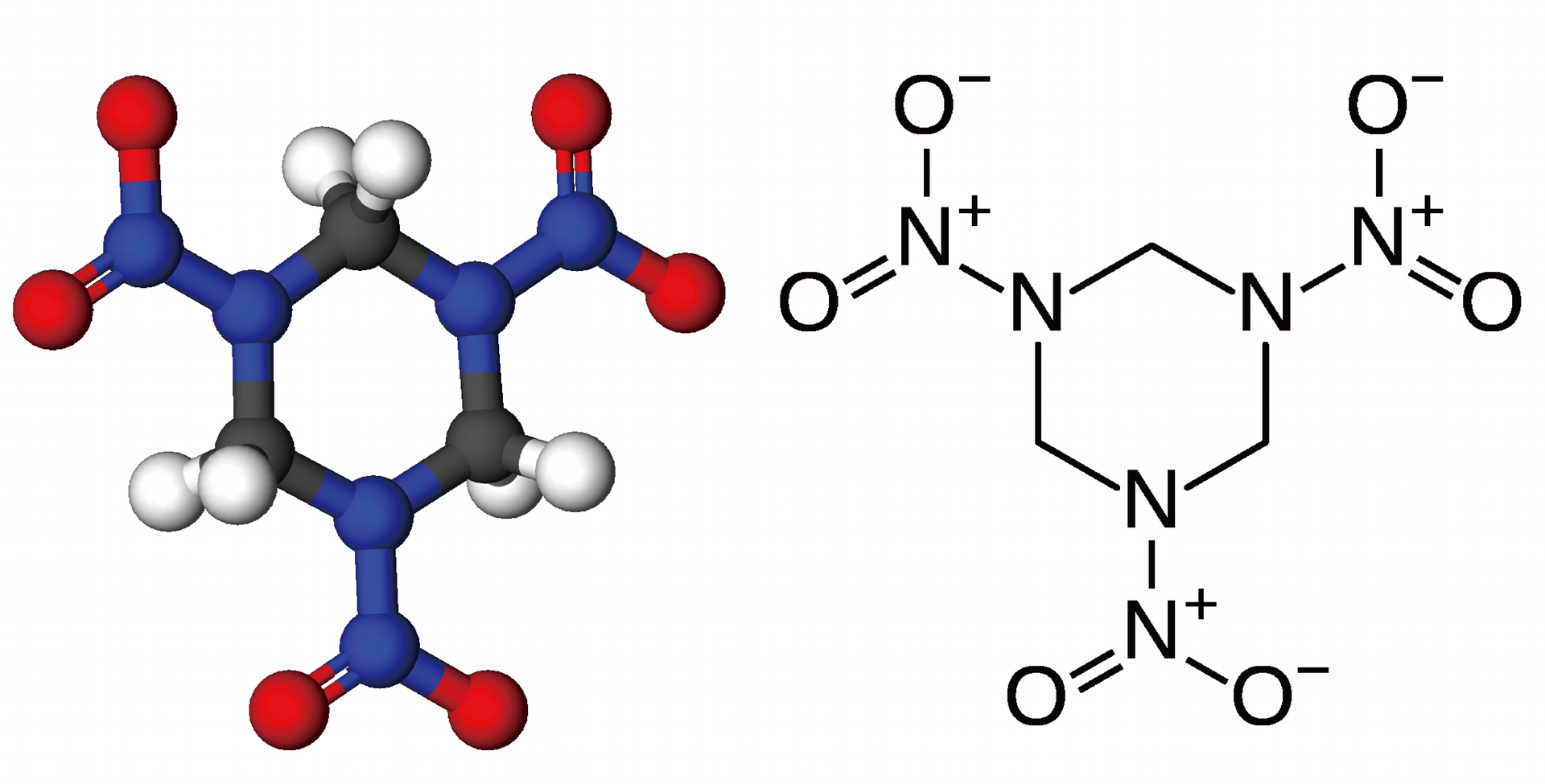 RDX分子模型。圖／wikipedia