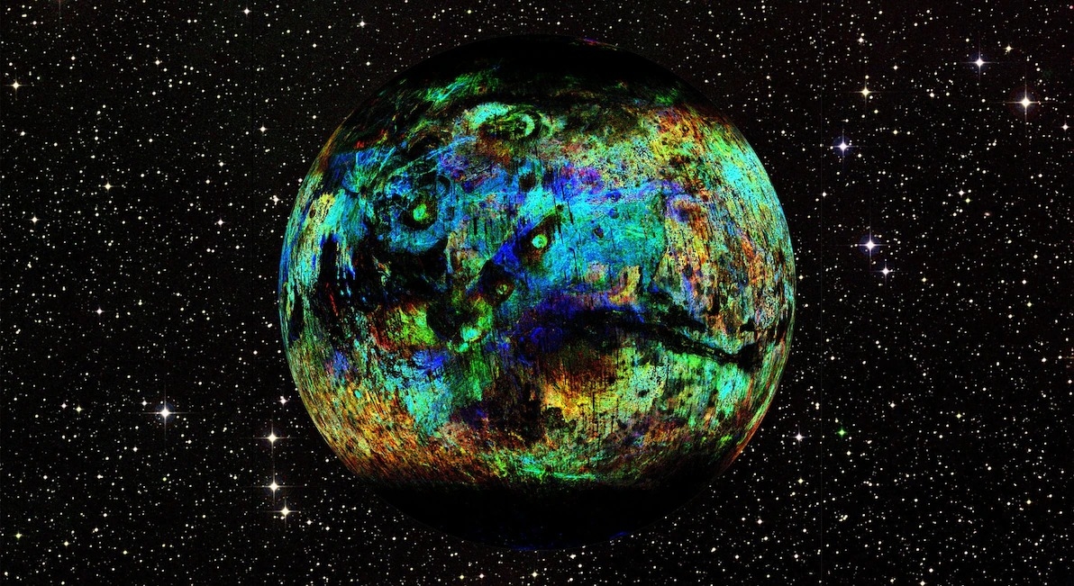這張火星全球地圖上的顏色代表含有不同大小隕石坑的區域。藉由識別約9000萬個小型隕石坑，研究人員得以計算出火星不同區域的年代，發現有群隕石可能源自某個特定的隕石坑。PHOTOGRAPH BY LAGAIN ET AL. (2021), NATURE COMMUNICATIONS 