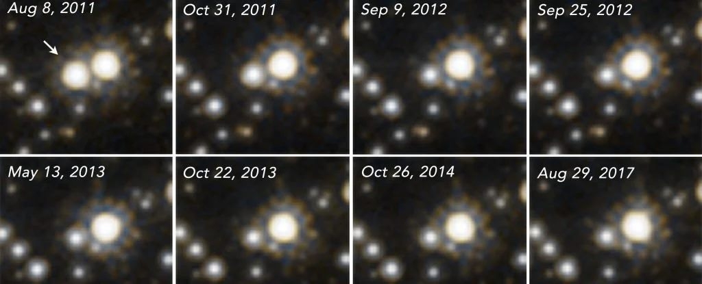 圖說：哈伯望遠鏡對該天文事件的後續觀測照