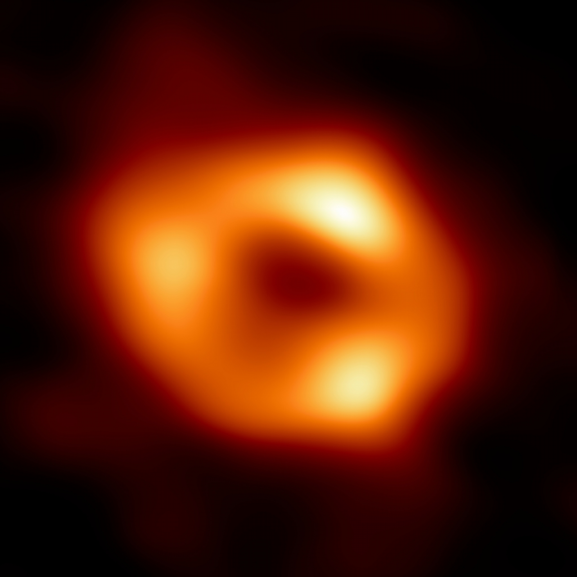 銀河系中心的黑洞影像，又稱為人馬座 A 星（Sgr A*）。 資料來源｜EHT 