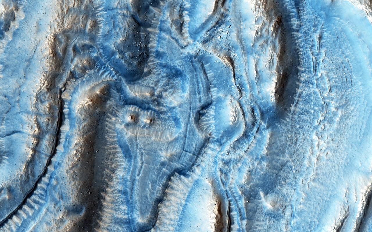 現今存在的火星冰河地形，eskers