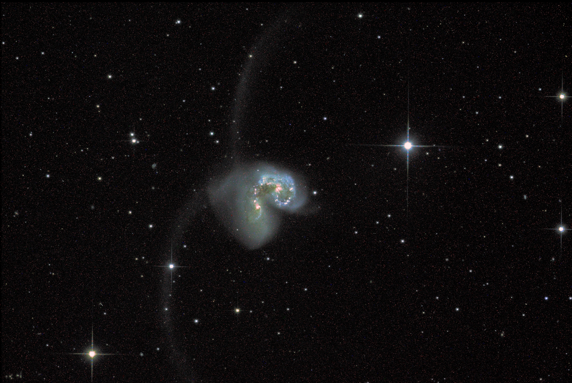 SuperBIT拍攝的觸鬚星系。圖片來源：NASA/SuperBIT