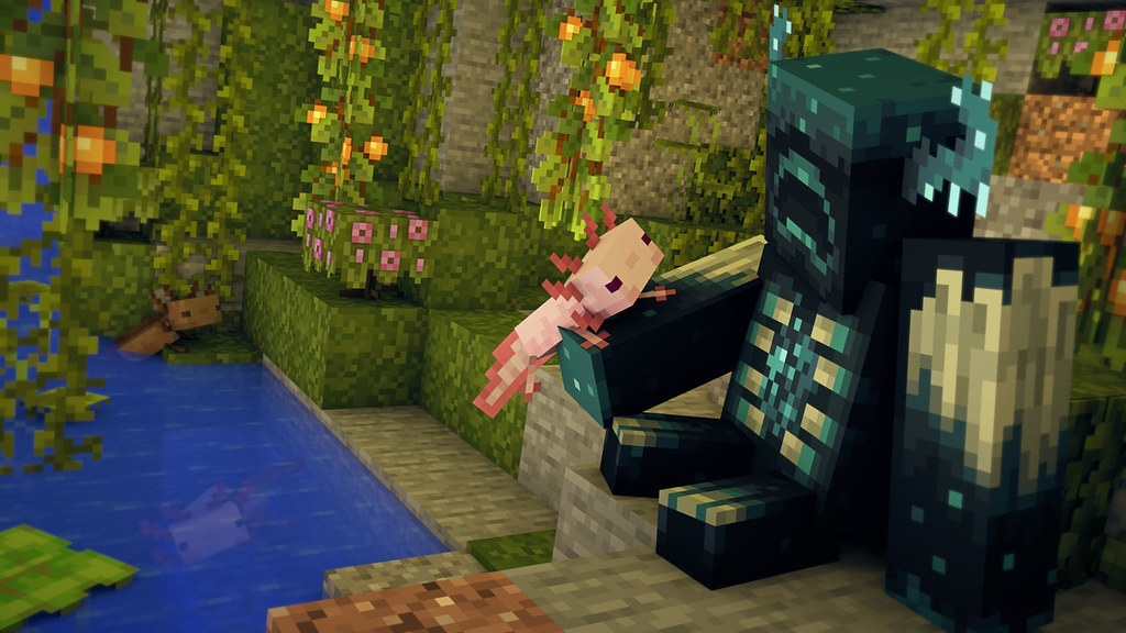 Minecraft加入墨西哥鈍口螈的角色，讓更多人注意到這個生物。圖片來源：Flowerscow（CC BY 3.0）