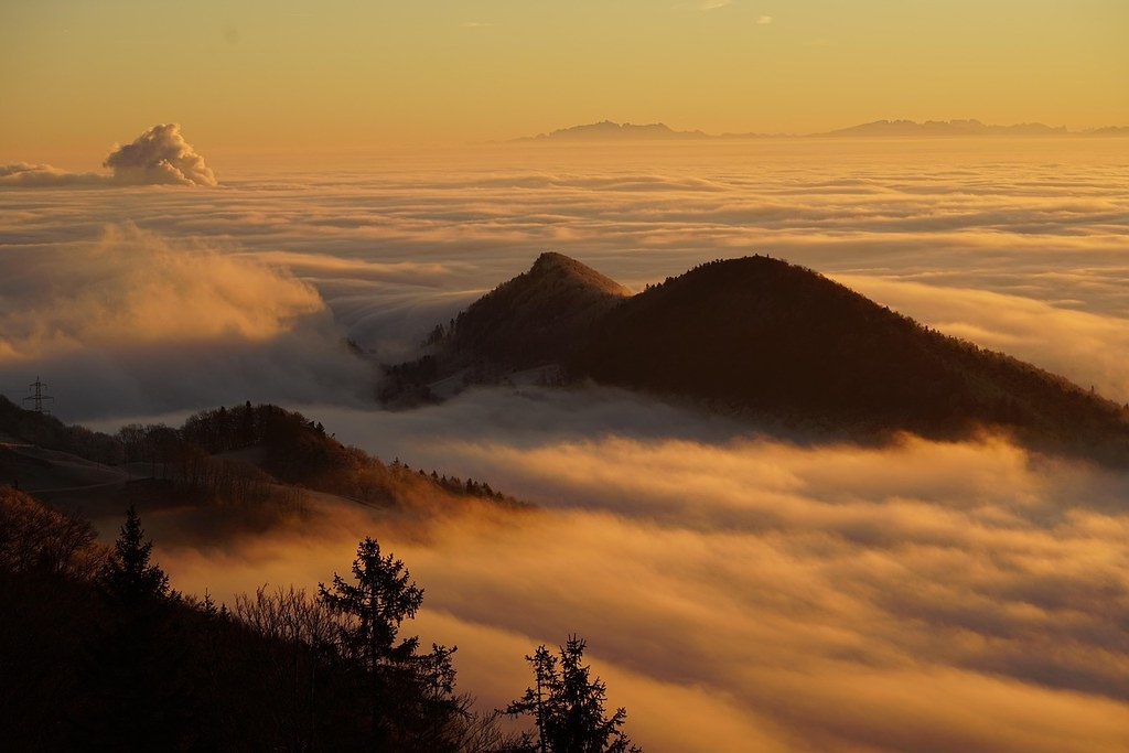 植物學家與作家游旨价將雲海上露出的山頭稱為「天空島（Sky land）」。圖片來源：Hans攝