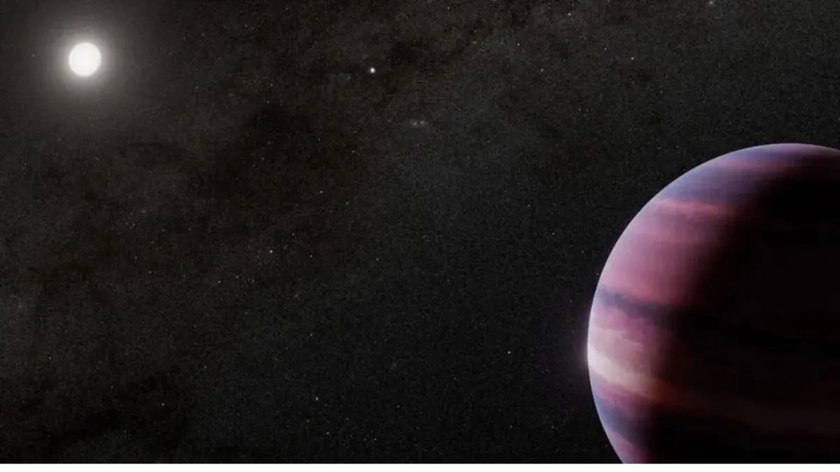 藝術家繪製，雙恆星系統下的系外行星。  