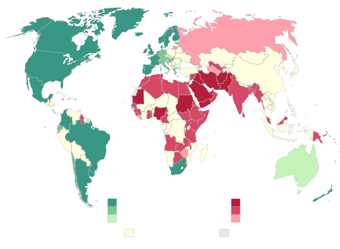 一張地圖告訴你，LGBT在哪國是違法的