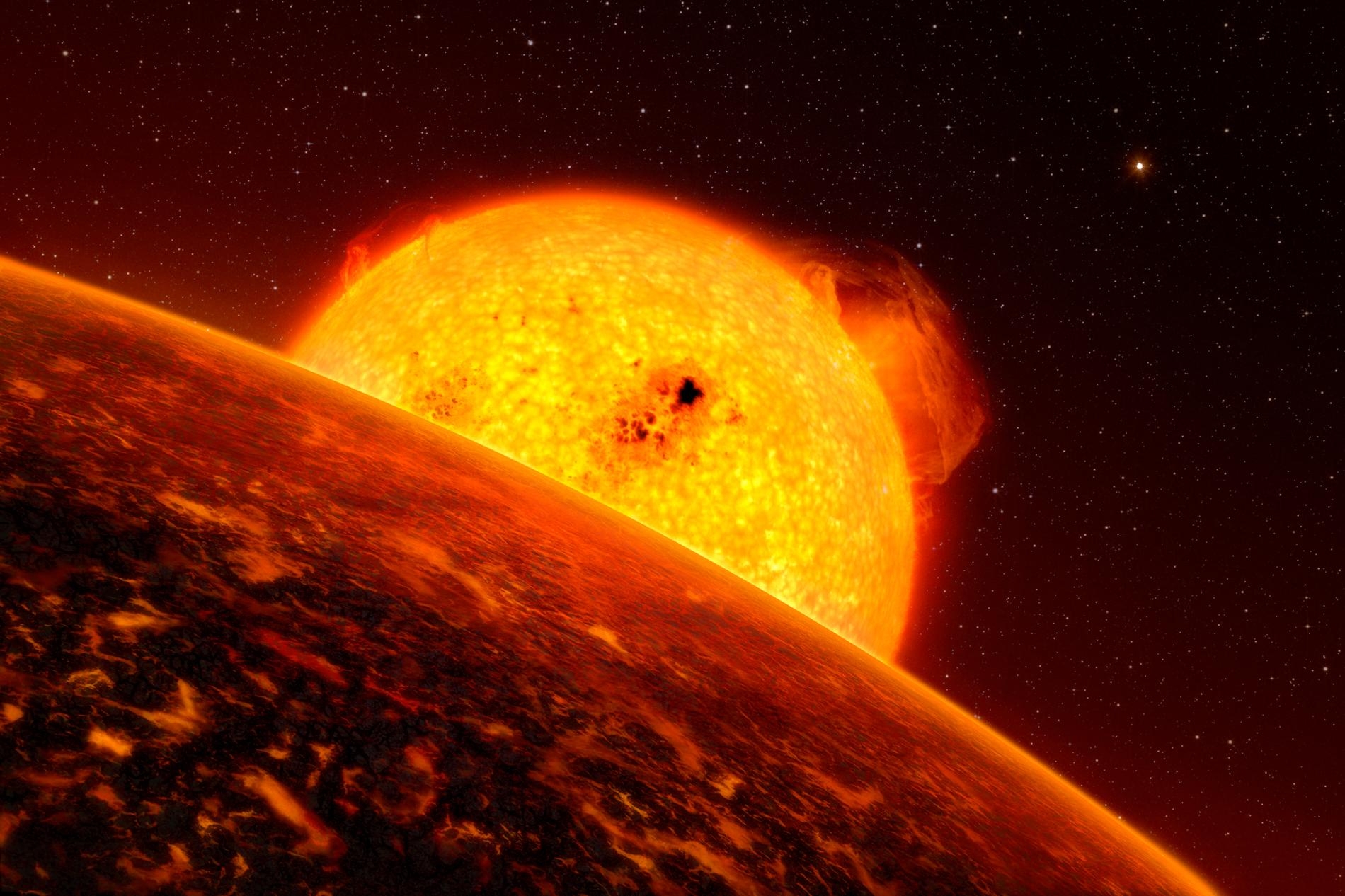 在這幅藝術家的想像圖中，一顆系外行星繞著母恆星公轉。科學家運用新方法，重新分析美國航太總署（NASA）克卜勒太空望遠鏡（Kepler Space Telescope）的數據，竟從舊數據中又發現了18顆新的系外行星。ILLUSTRATION BY ESO/L. CALÇADA  