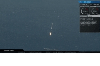 SpaceX火箭首度成功海上回收