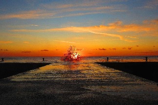 海平線上的夕陽