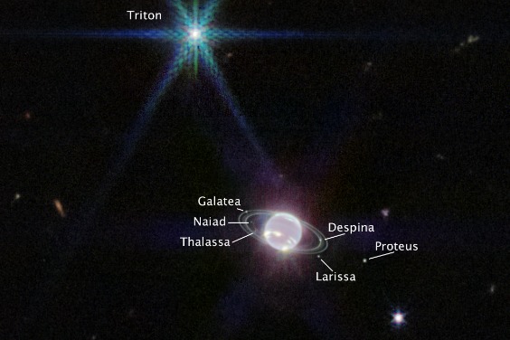 韋伯拍攝到最清晰的海王星行星環圖像