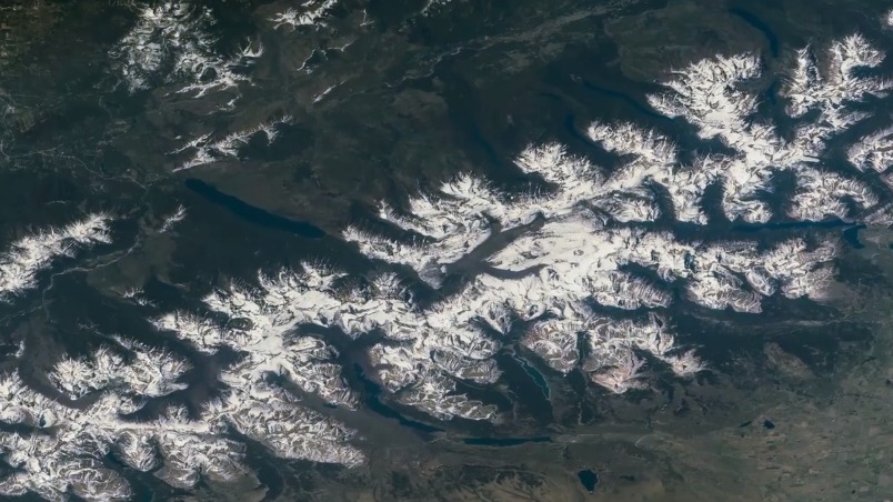從太空俯瞰冰河國家公園