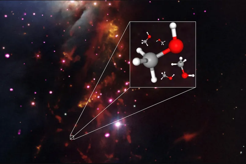 探索原恆星周圍的有機化學，發現罕見重甲醇